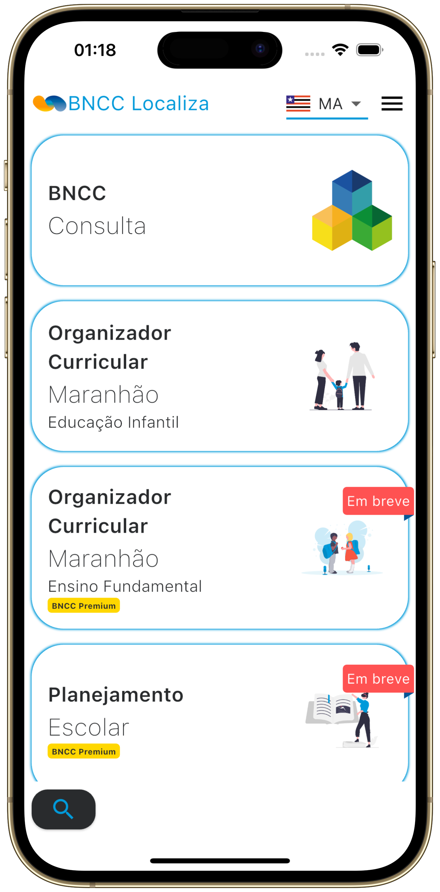 Imagem do aplicativo BNCC Localiza.