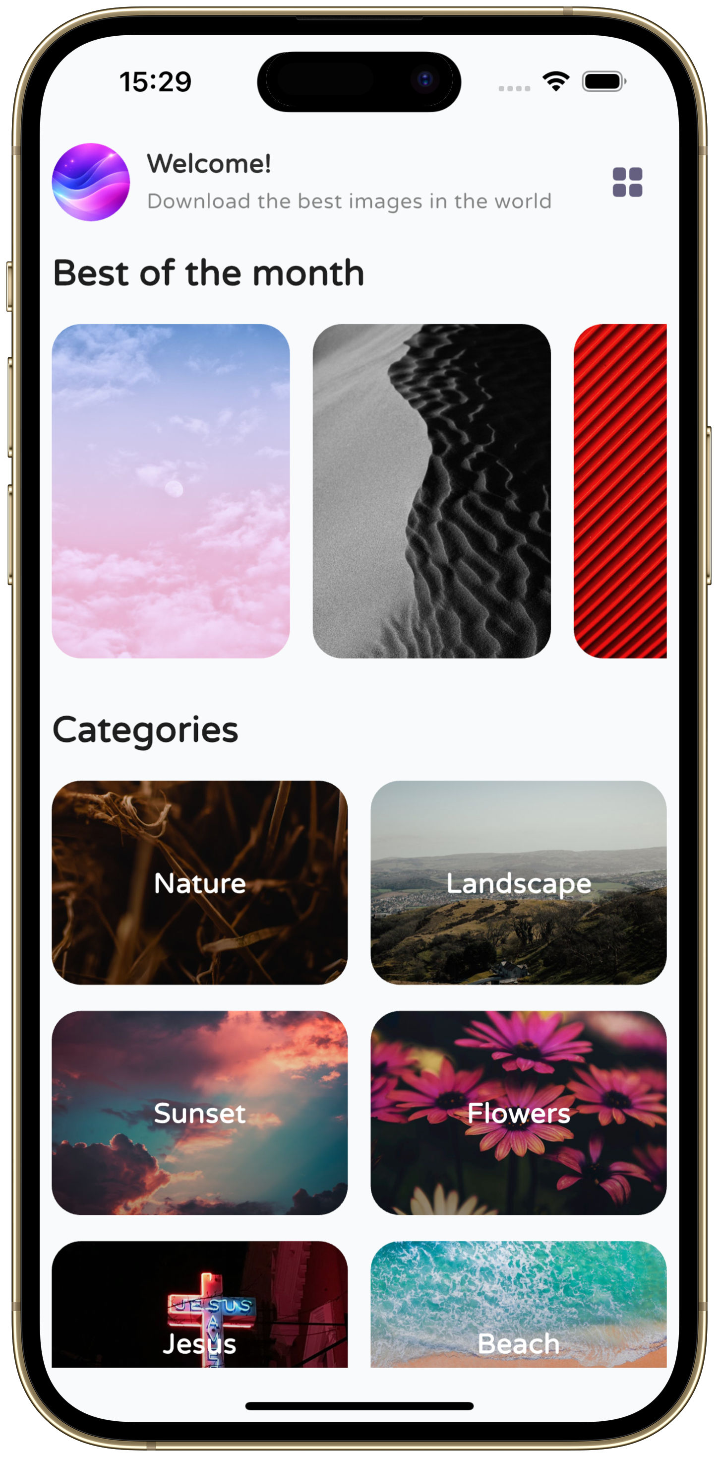 WallMaker home screen.
